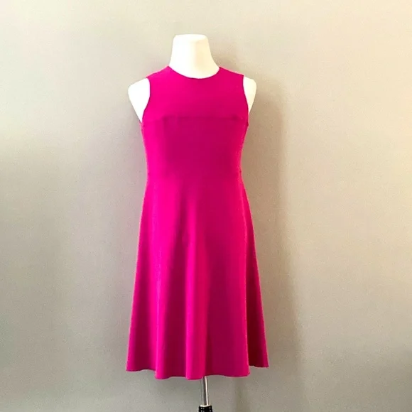Anne Klein Women’s fuchsia pink crepe fit and flare dress. - Picture 4 of 4